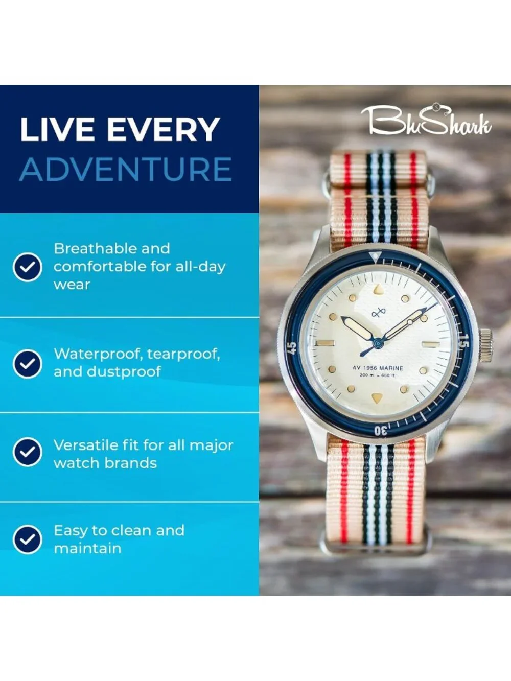 Military-Style Waterproof Watch Strap | Durable, Adjustable, Fashionable